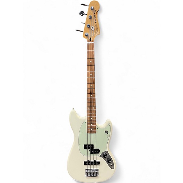 Used Fender Mustang Bass Olympic White Electric Bass Guitar
