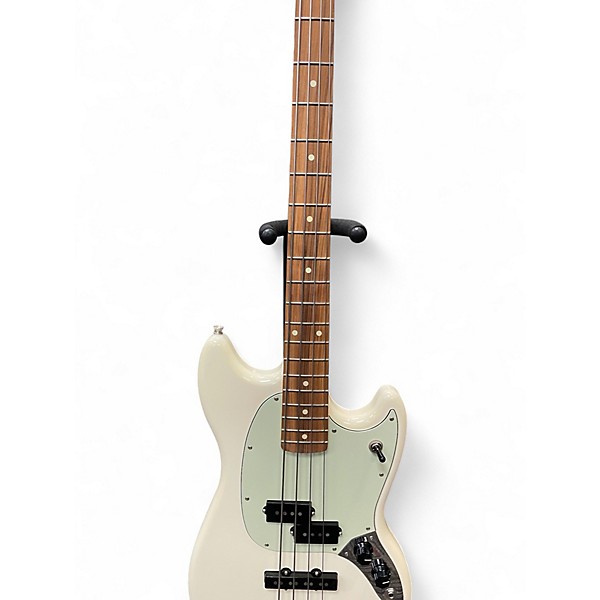 Used Fender Mustang Bass Olympic White Electric Bass Guitar