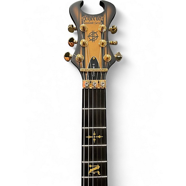 Used Schecter Guitar Research Synyster Gates Signature Custom S Satin Gold Burst Solid Body Electric Guitar