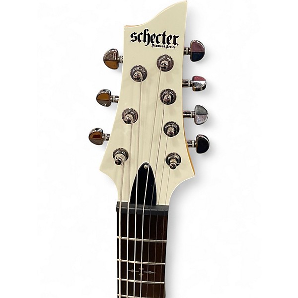Used Schecter Guitar Research Demon 7 String Antique White Solid Body Electric Guitar