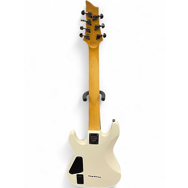 Used Schecter Guitar Research Demon 7 String Antique White Solid Body Electric Guitar