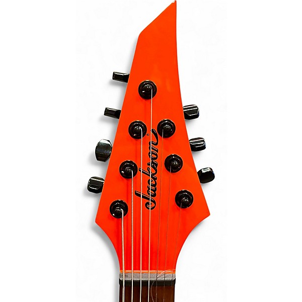 Used 2020 Jackson Misha Mansoor HT7 Juggernaut Carmelized Maple neon orange Solid Body Electric Guitar