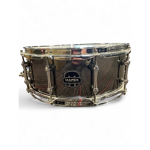 Used Mapex 14X5.5 Armory Series Tomahawk Snare Drum, 14x5.5 Black Chrome Drum