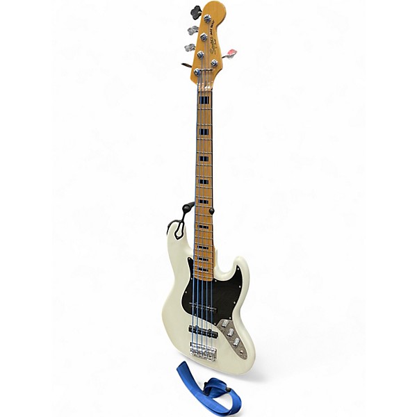 Used Squier JAZZ BASS V CLASSIC VIBE White Electric Bass Guitar