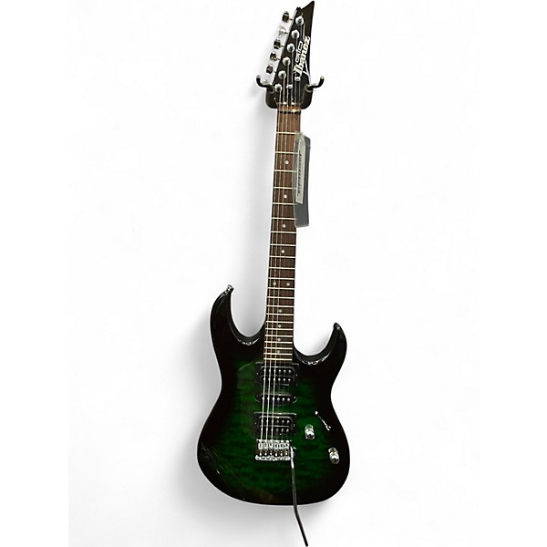Used Ibanez GRX70QA Green Solid Body Electric Guitar