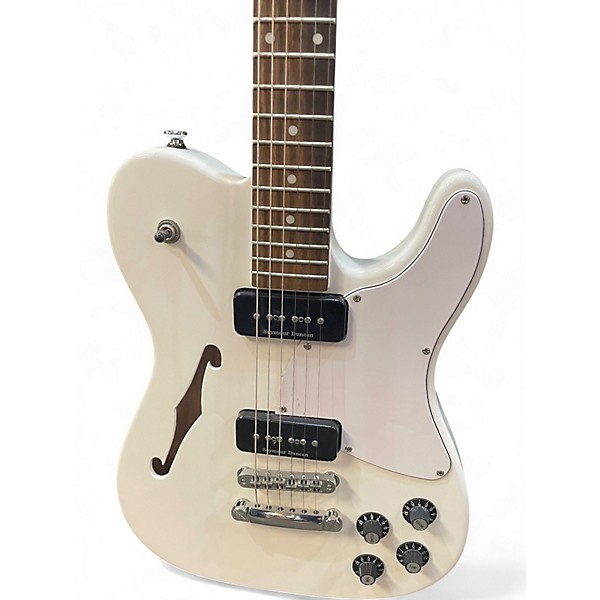 Used Fender JA90 Jim Adkins Thinline Telecaster White Hollow Body Electric Guitar