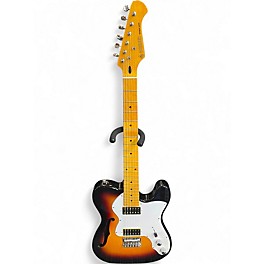 Used Donner DJC-1000S Thinline Telecaster w Epiphone Pro Buckers 3 Tone Sunburst Solid Body Electric Guitar