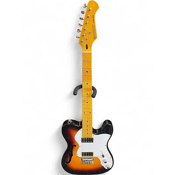 Used Donner DJC-1000S Thinline Telecaster w Epiphone Pro Buckers 3 Tone Sunburst Solid Body Electric Guitar