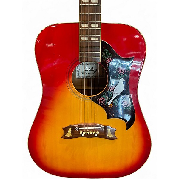 Used Cortez F0055 Cherry Acoustic Guitar