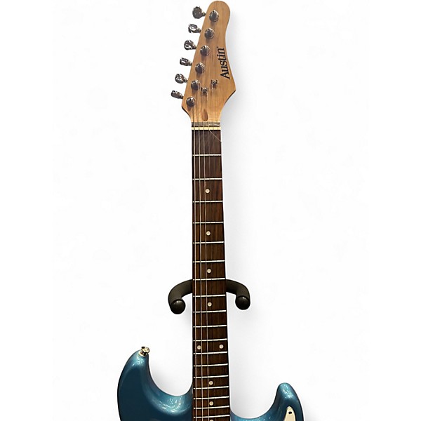 Used Austin AU733 blue sparkle Solid Body Electric Guitar