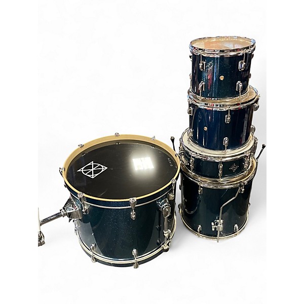 Used Dixon 5 Piece SPARK OCEAN BLUE SPARKLE Drum Kit