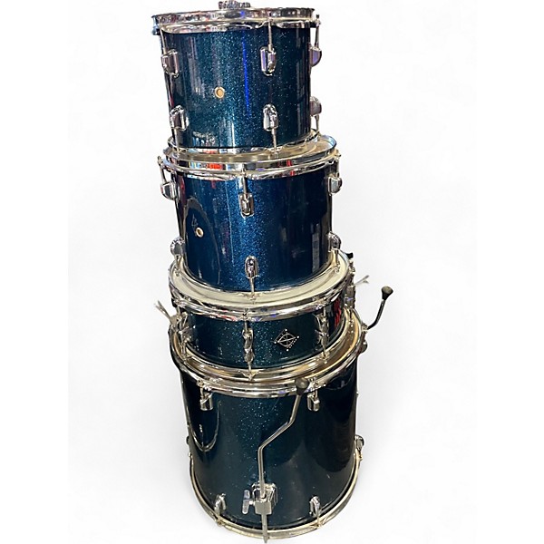 Used Dixon 5 Piece SPARK OCEAN BLUE SPARKLE Drum Kit