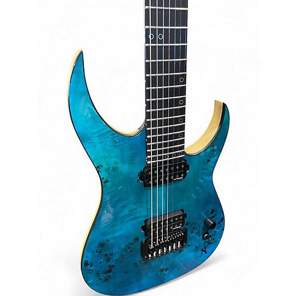 Used Schecter Guitar Research KM-7 MK-III HYBRID LAGOON FADE Solid Body Electric Guitar