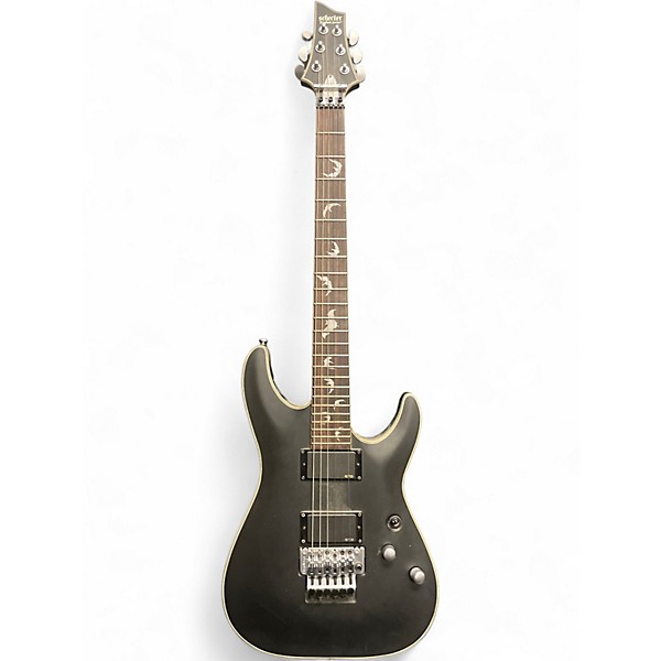 Used Schecter Guitar Research Damien Platinum 6 Floyd Rose Black Solid Body Electric Guitar