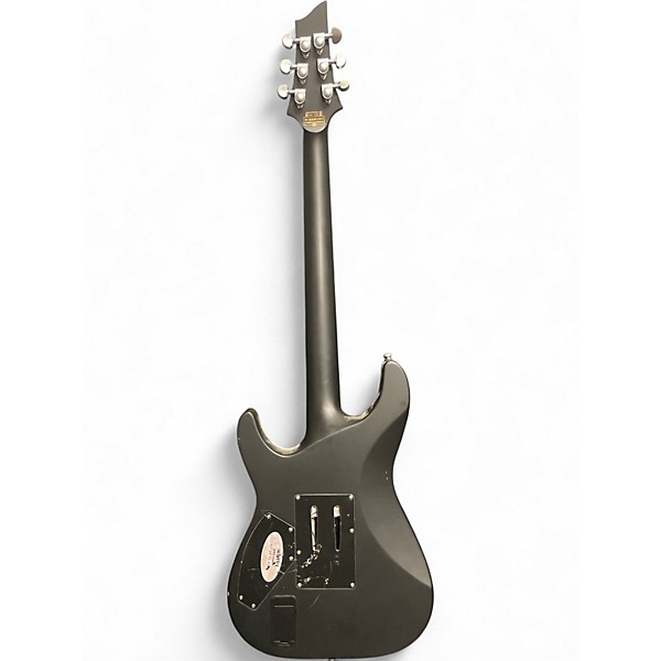 Used Schecter Guitar Research Damien Platinum 6 Floyd Rose Black Solid Body Electric Guitar