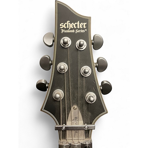 Used Schecter Guitar Research Damien Platinum 6 Floyd Rose Black Solid Body Electric Guitar