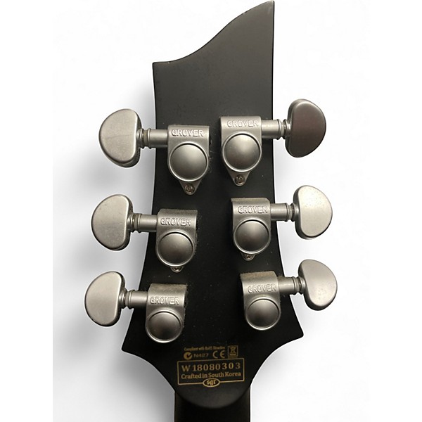 Used Schecter Guitar Research Damien Platinum 6 Floyd Rose Black Solid Body Electric Guitar
