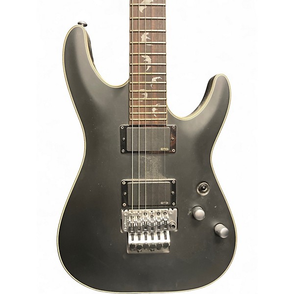 Used Schecter Guitar Research Damien Platinum 6 Floyd Rose Black Solid Body Electric Guitar
