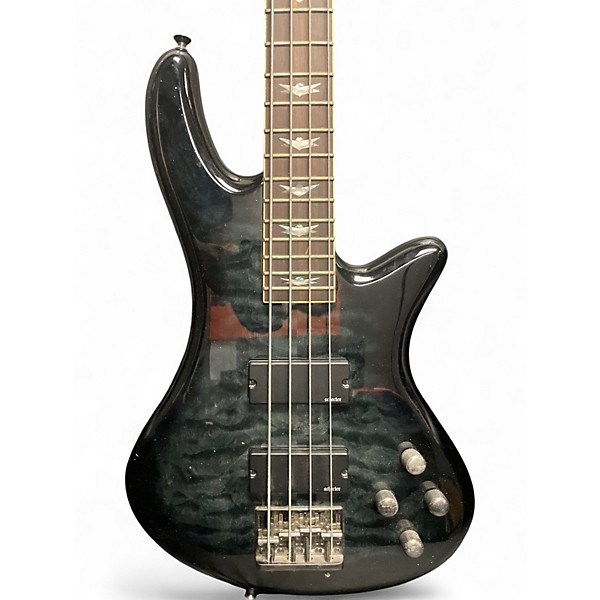Used Schecter Guitar Research Omen 4 String Trans Black Electric Bass Guitar
