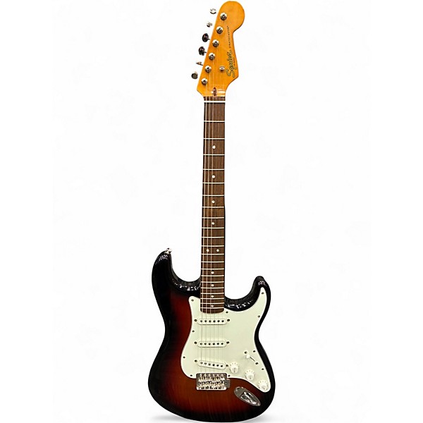 Used Squier Standard Stratocaster 3 Color Sunburst Solid Body Electric Guitar
