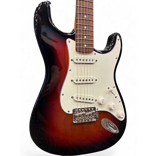 Used Squier Standard Stratocaster 3 Color Sunburst Solid Body Electric Guitar