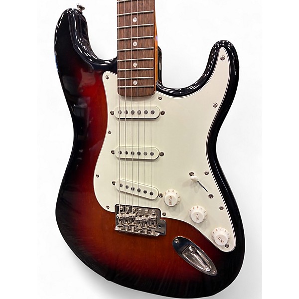 Used Squier Standard Stratocaster 3 Color Sunburst Solid Body Electric Guitar