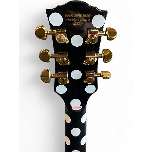 Used Firefly elite Black With White Polka Dots Solid Body Electric Guitar