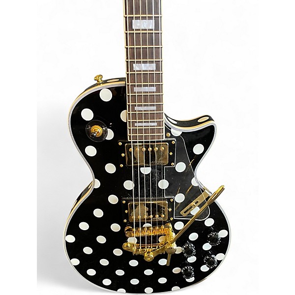 Used Firefly elite Black With White Polka Dots Solid Body Electric Guitar