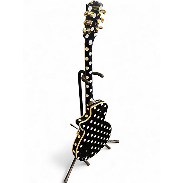Used Firefly elite Black With White Polka Dots Solid Body Electric Guitar