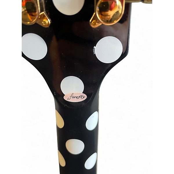 Used Firefly elite Black With White Polka Dots Solid Body Electric Guitar