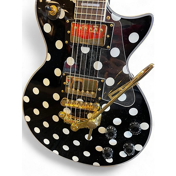Used Firefly elite Black With White Polka Dots Solid Body Electric Guitar