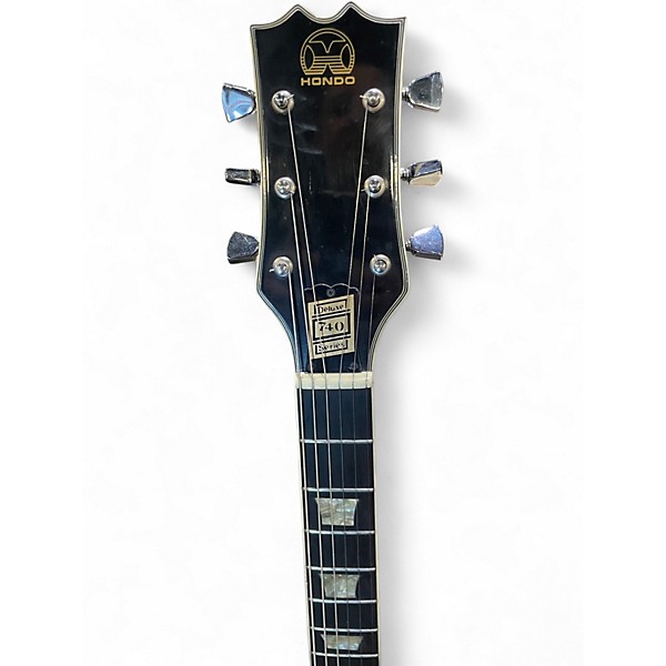 Used Hondo Deluxe 740 series Black Solid Body Electric Guitar