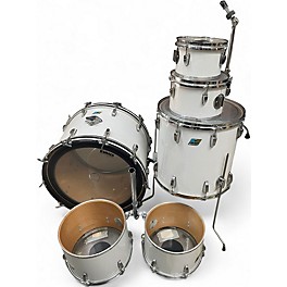 Vintage 1980s Ludwig 6 Piece big beat Classic White Drum Kit