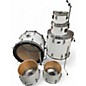 Vintage 1980s Ludwig 6 Piece big beat Classic White Drum Kit thumbnail