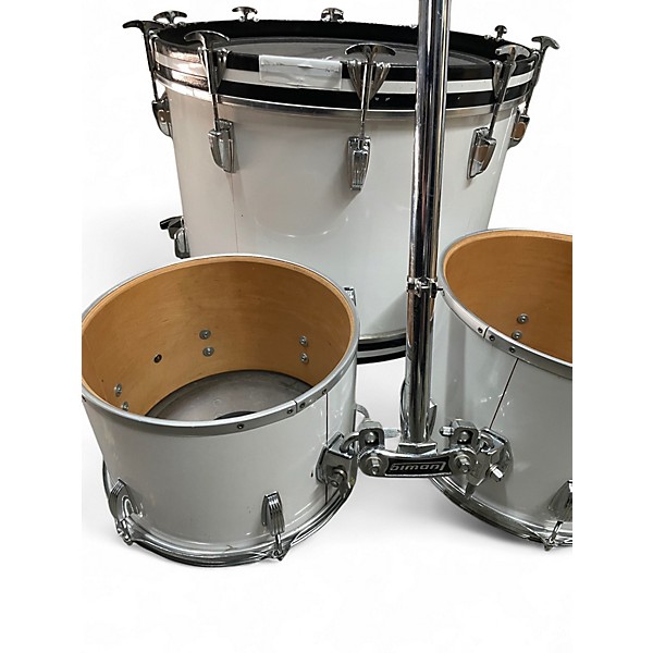 Vintage 1980s Ludwig 6 Piece big beat Classic White Drum Kit