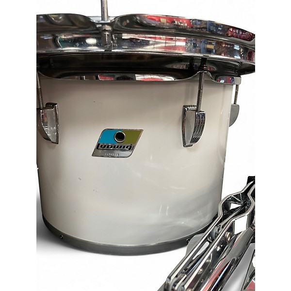 Vintage 1980s Ludwig 6 Piece big beat Classic White Drum Kit