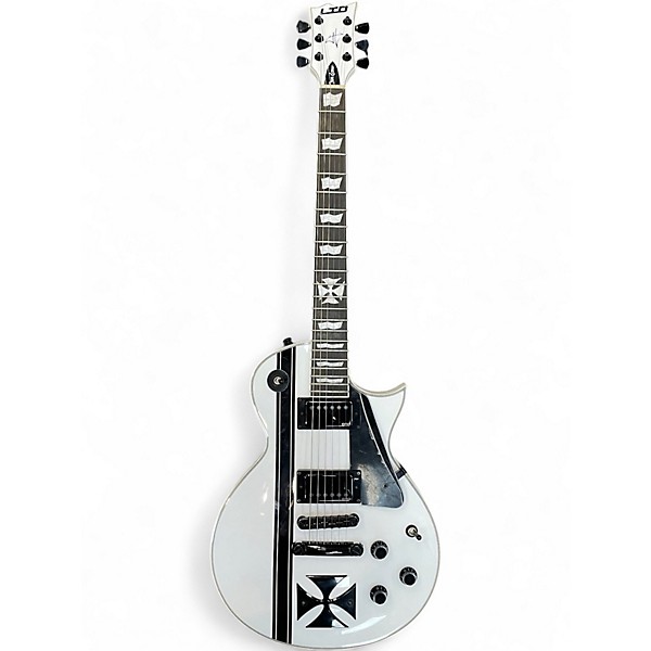 Used ESP LTD James Hetfield Signature Iron Cross Snow White Solid Body Electric Guitar