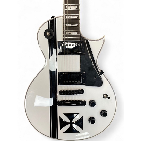 Used ESP LTD James Hetfield Signature Iron Cross Snow White Solid Body Electric Guitar