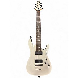 Used Schecter Guitar Research Demon 7 String White Solid Body Electric Guitar