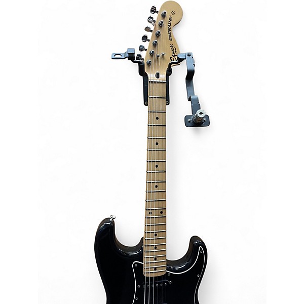 Vintage 1980s Squier Stratocaster Black Solid Body Electric Guitar