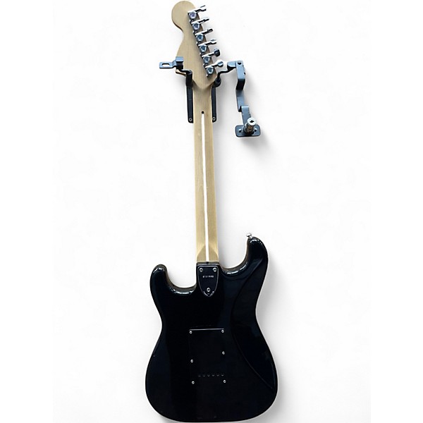 Vintage 1980s Squier Stratocaster Black Solid Body Electric Guitar