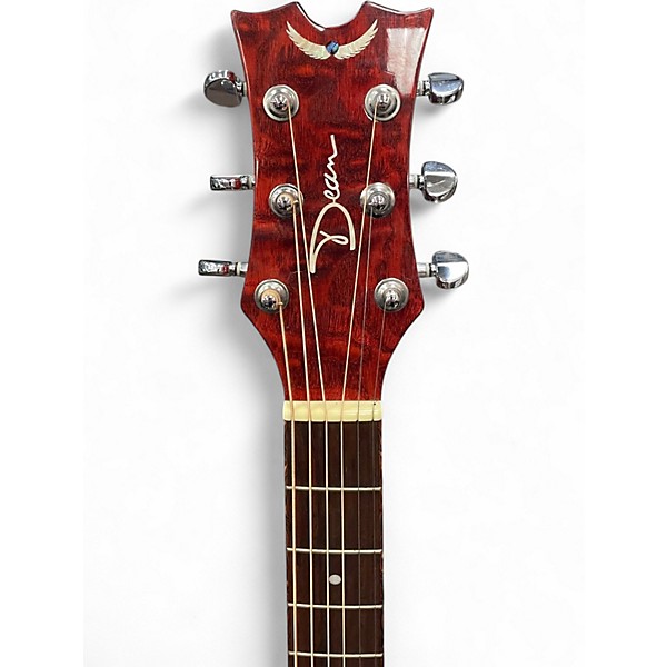 Used Dean EQA TCS Red to Black Fade Acoustic Guitar