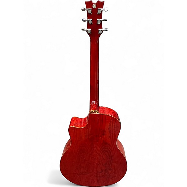 Used Dean EQA TCS Red to Black Fade Acoustic Guitar
