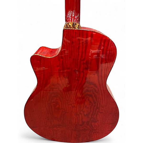 Used Dean EQA TCS Red to Black Fade Acoustic Guitar
