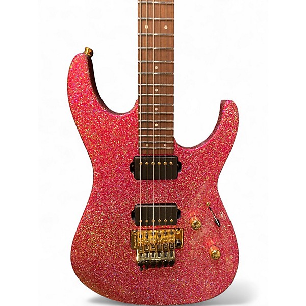 Used ESP Original Series MII Deluxe Sparkle Pink Solid Body Electric Guitar