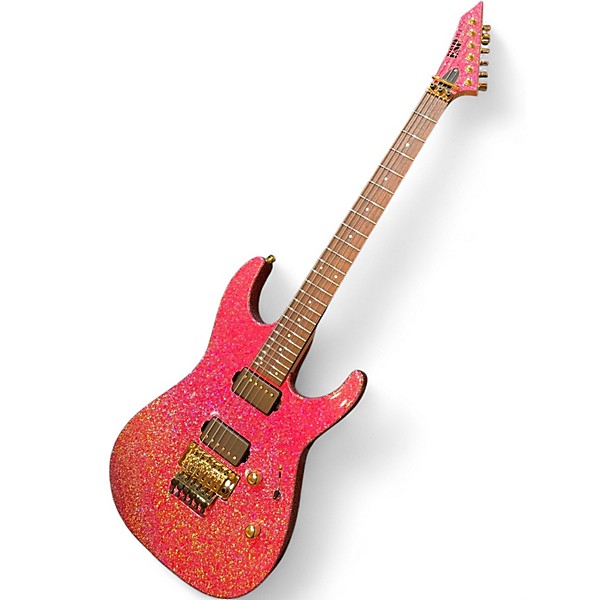 Used ESP Original Series MII Deluxe Sparkle Pink Solid Body Electric Guitar