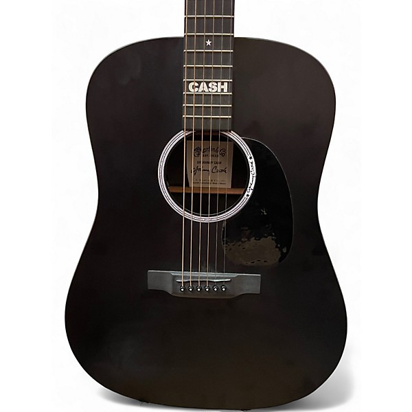 Used Martin DX JOHNNY CASH Black Acoustic Electric Guitar