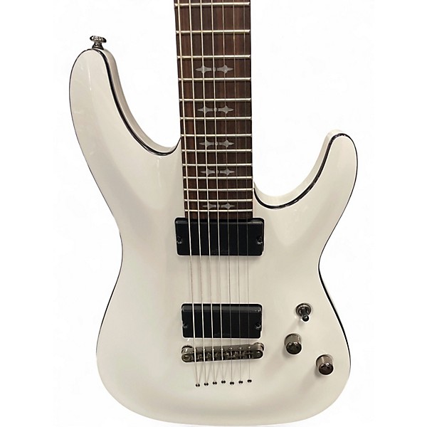 Used Schecter Guitar Research Demon 7 String Alpine White Solid Body Electric Guitar