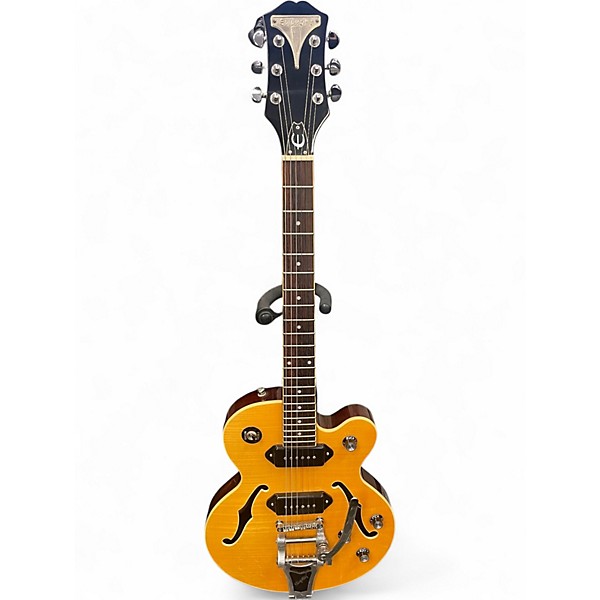 Used Epiphone Wildkat Antique Natural Flame Maple Hollow Body Electric Guitar