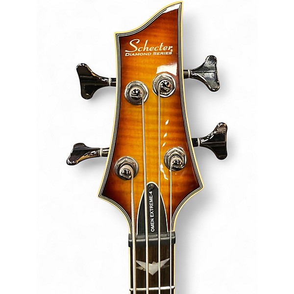 Used Schecter Guitar Research Omen Extreme 4 String Vintage Sunburst Electric Bass Guitar